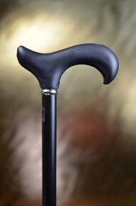 Vycházková hůl Fayet černá kožená rukojeť