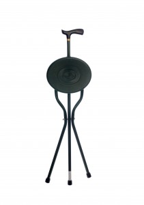 Hůl a sedací židle v zelené barvě