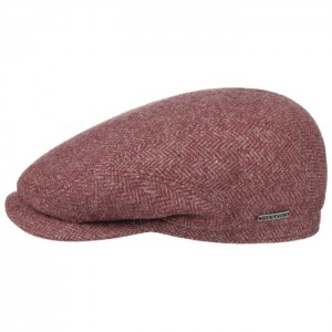 Bekovka Driver Cap Wool Herringbone Stetson vínová