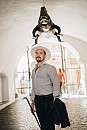 Vycházková hůl Luxusní postříbřená s chrtí hlavou