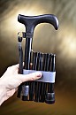 Vycházková hůl skládací krátká Black (71-81 cm)