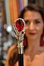 Vycházková hůl Luxury Red Gem