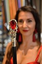 Vycházková hůl Luxury Red Gem