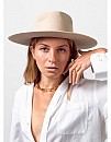 Klobouk Evie Beige Wide Brim Fedora by Raceu