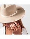 Klobouk Evie Beige Wide Brim Fedora by Raceu