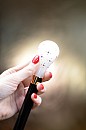 Vycházková hůl sběratelská mléčná koule Swarovski®