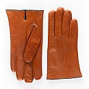 Pánské rukavice s výšivkou a kašmírem Brown